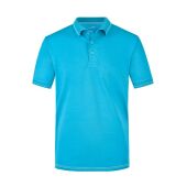 Men's Elastic Polo aqua/white L