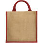Chennai jute draagtas 16L - Naturel/Rood