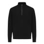 IQONIQ Elgon gerecycled katoen sweater met kwartritssluiting, zwart (XXXL) IQONIQ Elgon gerecycled katoen sweater met kwartritssluiting, zwart (XXXL)