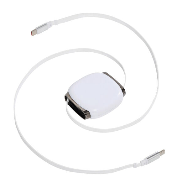 SOLARA 60W Cable - SOLARA 60W Cable, Oprolbare laad- en datakabel wit SOLARA 60W Cable - SOLARA 60W Cable, Oprolbare laad- en datakabel wit