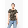 Dames-t-shirt camo korte mouwen Olive Camouflage XS