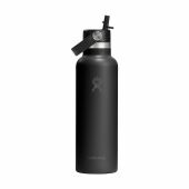 Hydro Flask Standard Mouth with Flex Straw Cap 621 ml waterfles - zwart