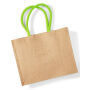 Classic Jute Shopper - Natural/Lime Green - One Size