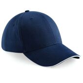 ATHLEISURE 6 PANEL CAP, FRENCH NAVY/WHITE, One size, BEECHFIELD