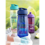 H2O Active® Pulse 600 ml sportfles met flipcapdeksel - Transparant/Aqua blauw
