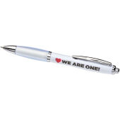 Nash balpen met gekleurde houder en gekleurde grip (zwarte inkt) - Wit