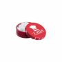 Super mini clic-clac blikje gevuld met pepermunt, Rood, Druivensuiker mint bolletjes
