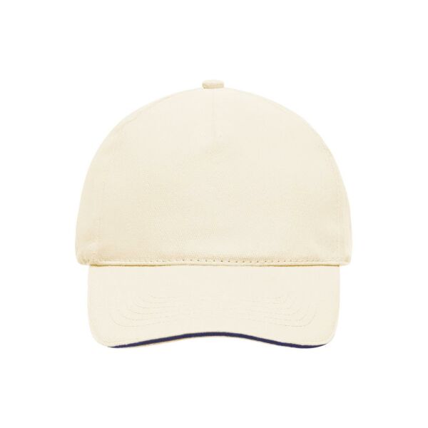 5 Panel Sandwich Cap natural/navy one size 5 Panel Sandwich Cap natural/navy one size
