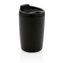 GRS gerecycled PP beker met klapdeksel, zwart