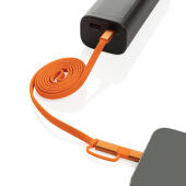 Arc Ultra-thin RCS recycled 60W 2 in 1 magnetische kabel, oranje