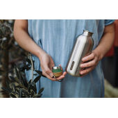 Black+Blum Stalen Water Fles 600ml, olijfgroen