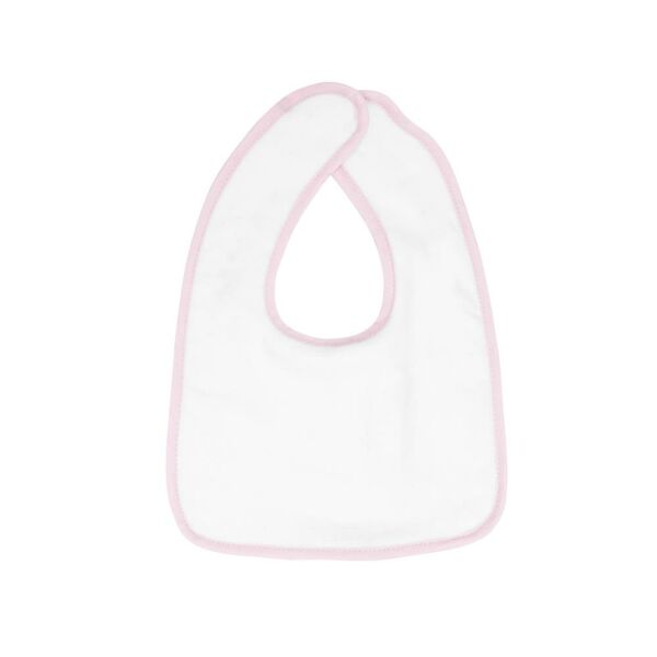 Baby bibs, 26 x 37 cm, White/Pink, 450 gr/m² Baby bibs, 26 x 37 cm, White/Pink, 450 gr/m²