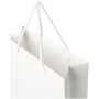 Handgemaakte 170 g/m2 integra papieren tas met plastic handgrepen - groot - Wit