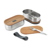 Black+Blum Stainless Steel Dubbele Bento Box, grijs