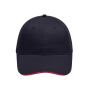 6 Panel Brushed Sandwich Cap navy/red one size
