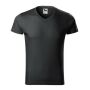 T-shirt men's Slim Fit V-neck ebony grey XL