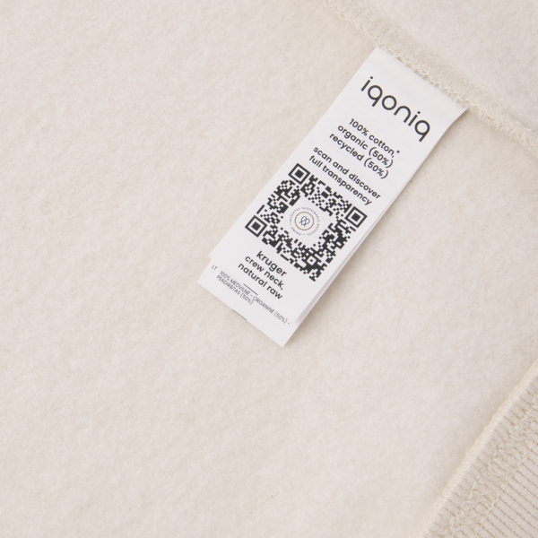 Iqoniq Kruger gerecycled katoen relaxed sweater, natural raw (S)
