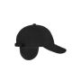 6 Panel Fleece Cap with Earflaps black one size