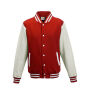 Just Hoods - Varsity Jacket fire red / white 3XL