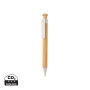 Bamboe pen met tarwestro clip, wit