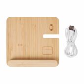 Draadloze oplader Tribu | Bamboe | 3-in-1 - bruin Draadloze oplader Tribu | Bamboe | 3-in-1 - bruin