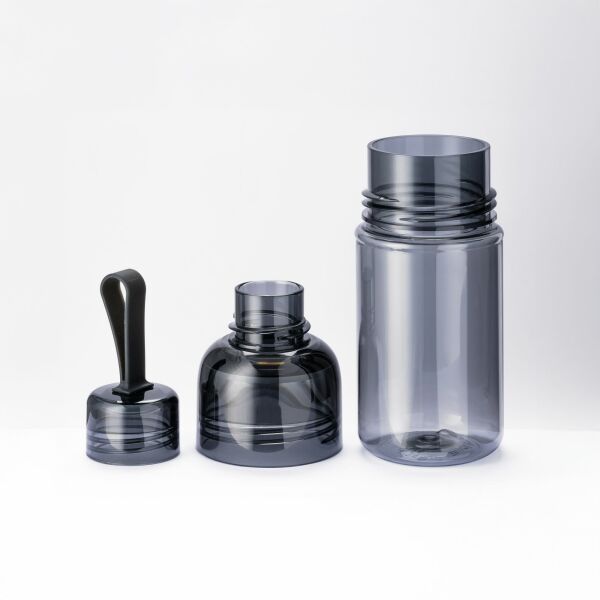 Transparante drinkfles met draaglus | Zwart Transparante drinkfles met draaglus | Zwart