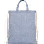 Pheebs 150 g/m² Aware™ gerecyclede rugzak met trekkoordsluiting - Gemêleerd blauw