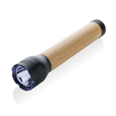 Lucid 5W zaklamp van RCS gerecycled plastic en bamboe, zwart, bruin