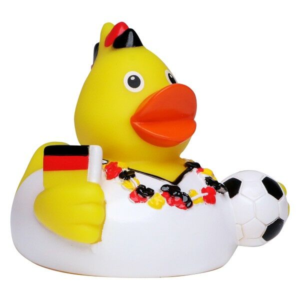 Squeaky duck soccer fan