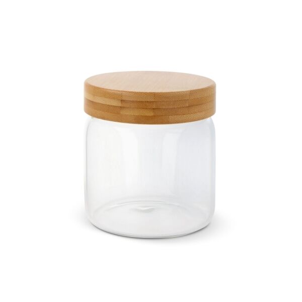Canister glas & bamboe 600ml - Transparant