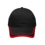 6 Panel Piping Cap black/red