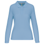 Damespolo lange mouwen Sky Blue 3XL
