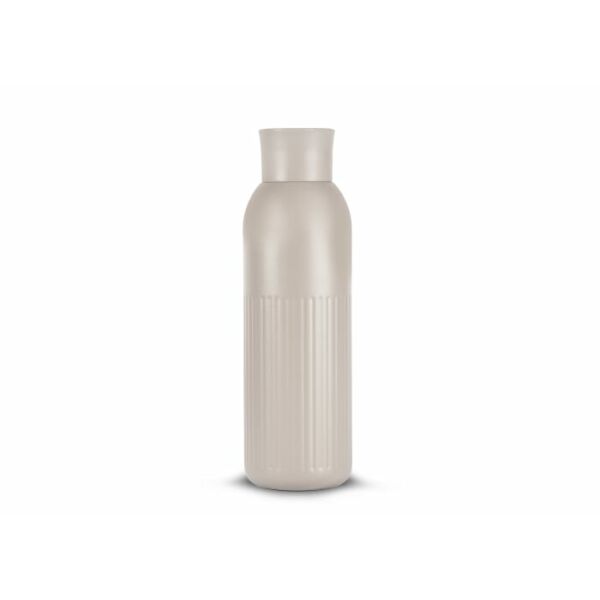 Sagaform Tekla Push stalen fles met druk dop gerecycled) 500 ml - Beige Sagaform Tekla Push stalen fles met druk dop gerecycled) 500 ml - Beige