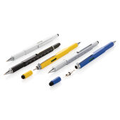 5-in-1 aluminium toolpen, wit