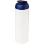 Baseline® Plus grip 750 ml sportfles met flipcapdeksel - Transparant/Blauw