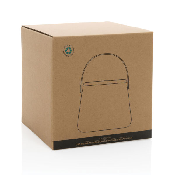 Solar Glow RCS gerecycled plastic USB-oplaadbare buitenlamp, wit Solar Glow RCS gerecycled plastic USB-oplaadbare buitenlamp, wit