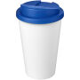 Americano® Eco 350 ml gerecyclede beker met spill-proof deksel - Midden blauw/Wit