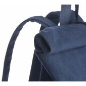 Gerecyclede polycotton (330 gsm) roll-top rugzak Thaddeus blauw