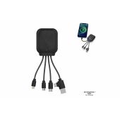 4001 | Xoopar Iné Gamma NFC Powerbank met Oplaadkabels 3000mAh  - Zwart