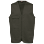 Gilet polykatoen multizakken Dark Khaki S