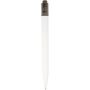 Thalaasa balpen van ocean bound plastic (zwarte inkt) - Transparant zwart/Wit
