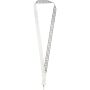 Isla 1-meter RPET sublimatie lanyard met safety breakaway sluiting - Wit/Wit/Wit