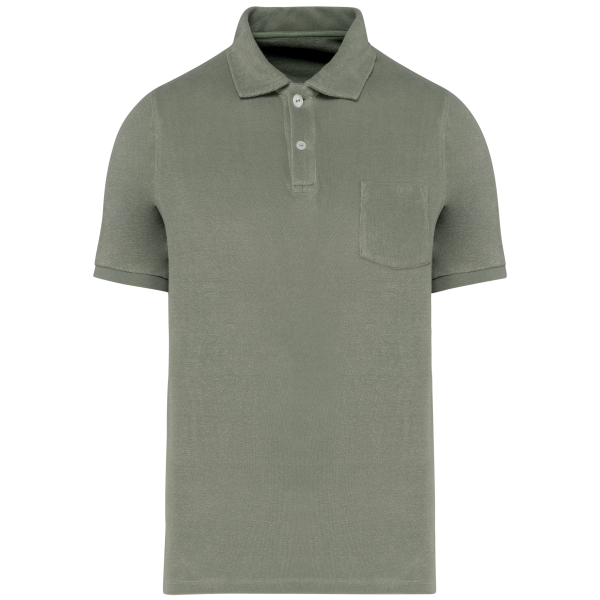 Ecologische badstof herenpolo Almond Green XS Ecologische badstof herenpolo Almond Green XS
