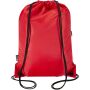 Oriole RPET-tas met trekkoord en voorvak met ritssluiting, 5 liter - Rood