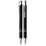 Aluminium balpen Marseille rubberised Zwart - Blauwe inkt
