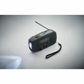 ONDA - Draagbare radio met LED lamp - Zwart