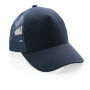 Impact AWARE™ 5 panel recycled katoenen truckercap, donkerblauw
