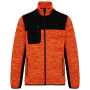 Gerecycled herenjasje in polytricot Fluorescent Orange Melange / Black L