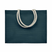 AURA - Jute tas met katoenen hengsels - Blauw