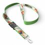 Afneembare polyester keycord met gesublimeerde satijnen overlay